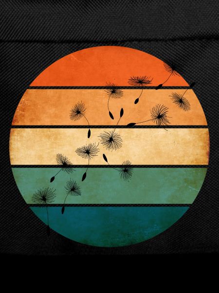 Retro sunset with dandelion