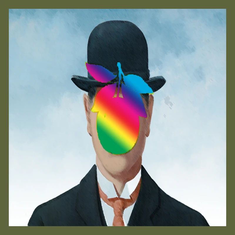Regenbogen Apfel-Mann