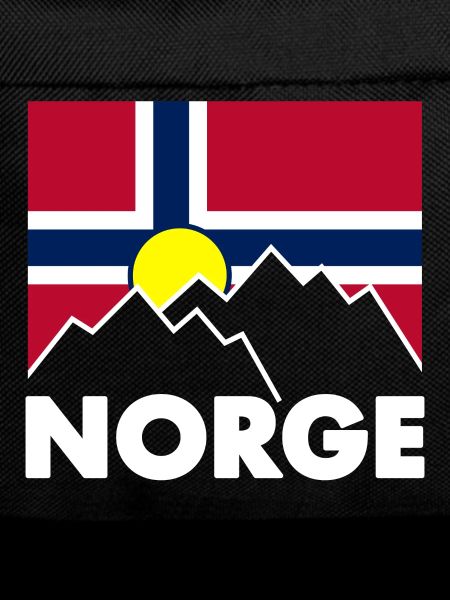 Norway flag with mountains