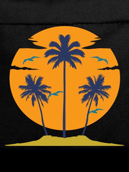 Sunset with palm trees silhouette