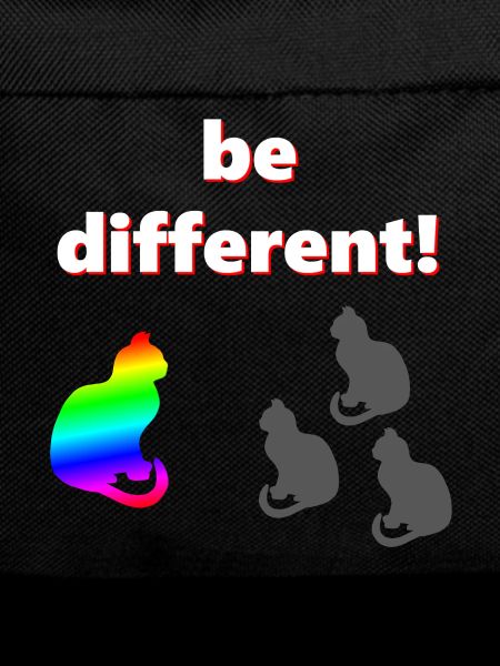 Be different, katzen Design, kluge Sprüche