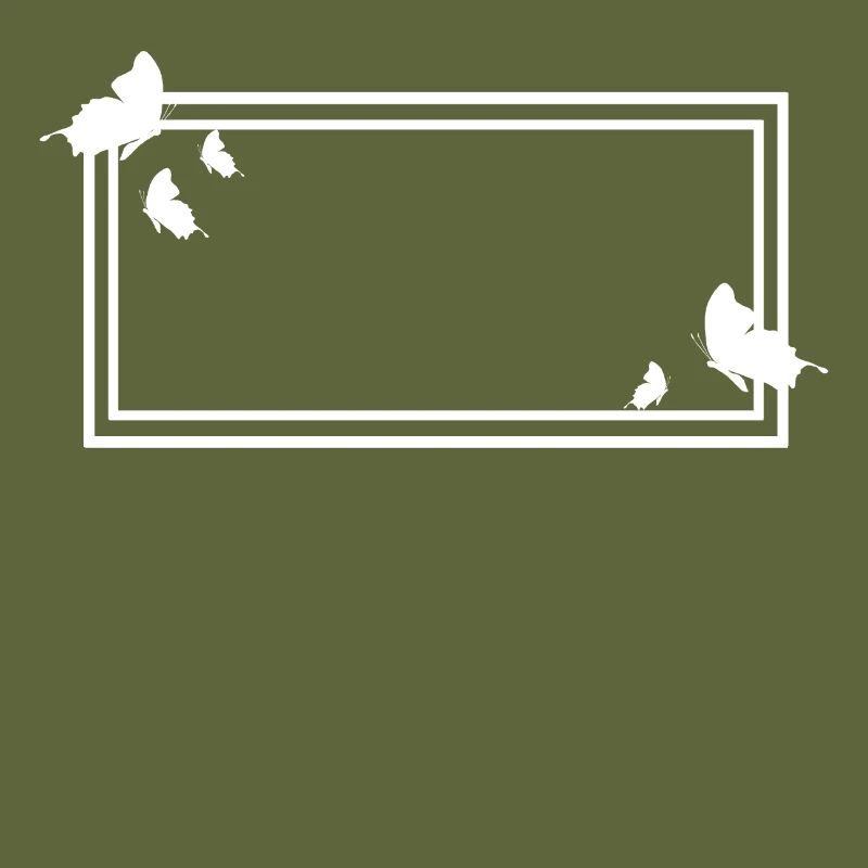 Rectangular frame with butterflies