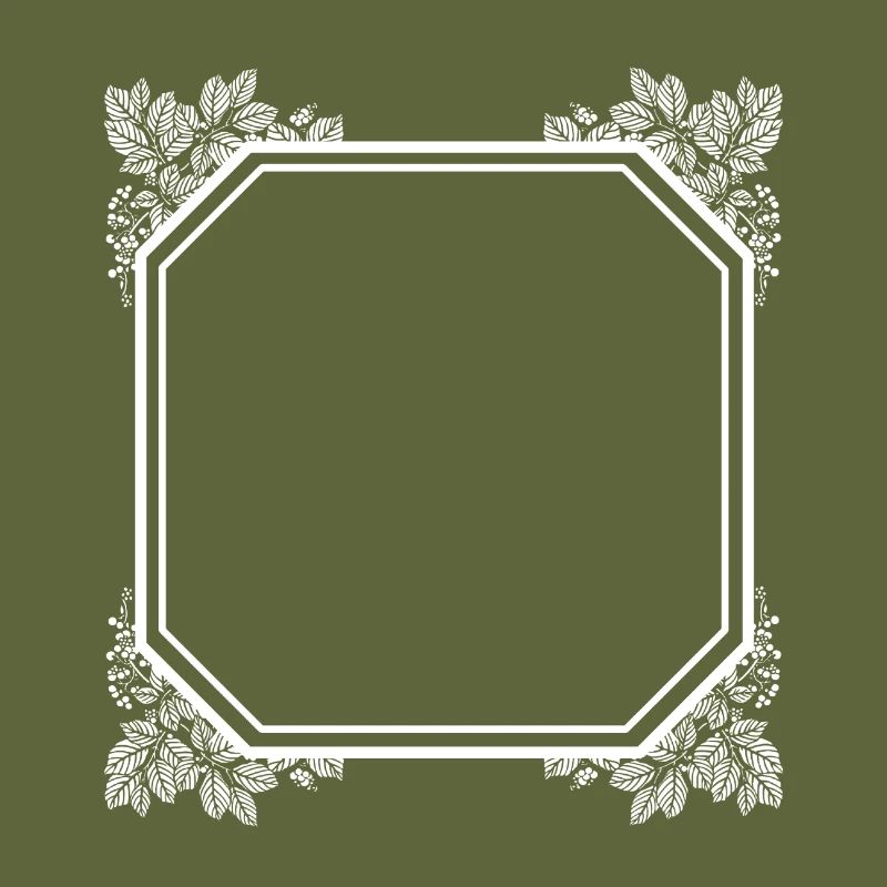 Cool square frame with leaves