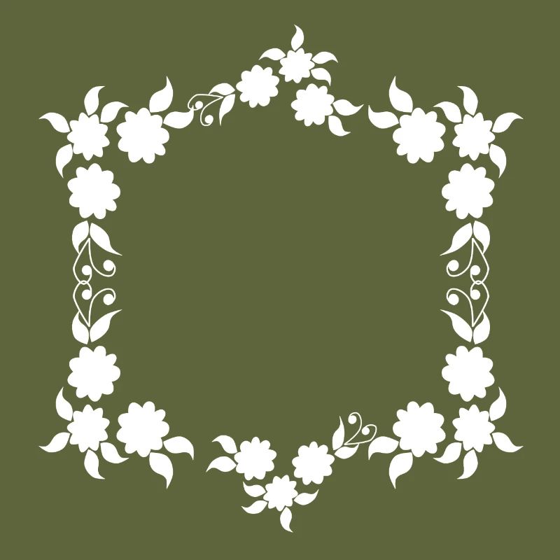 Flowers Ornaments Frame Basic Text