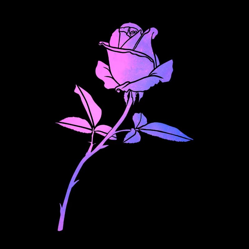 Silhouette de rose fleur coloré
