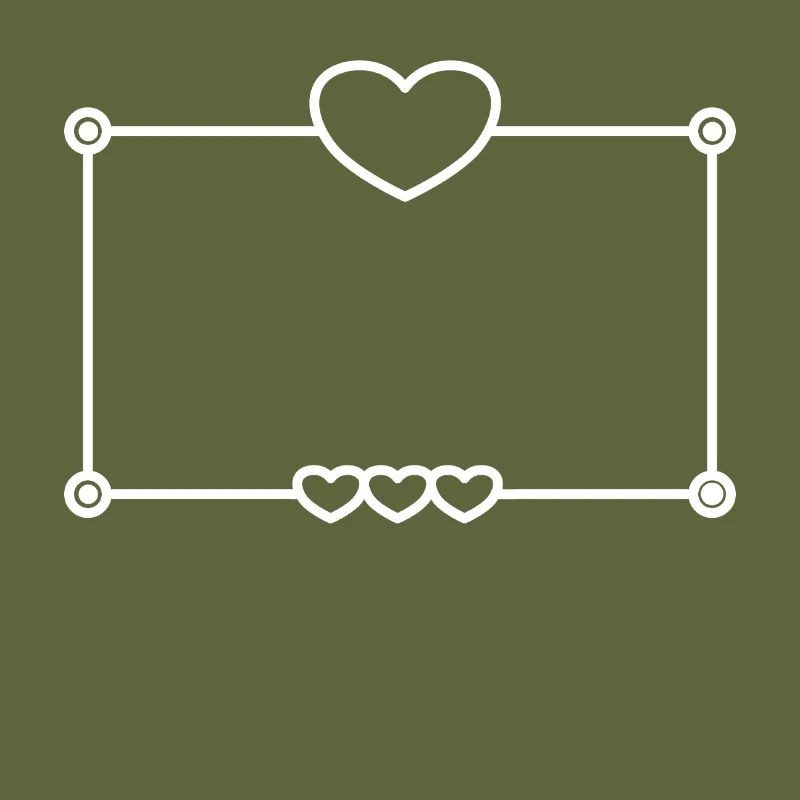Frame with Heart Rectangular Background