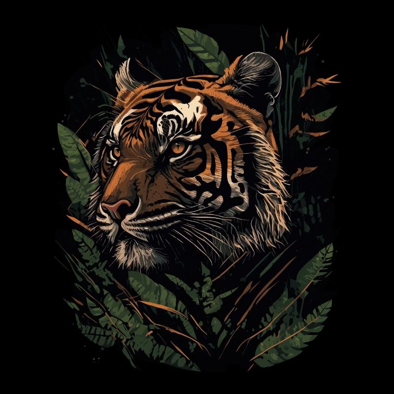 Tigre tapi dans la jungle