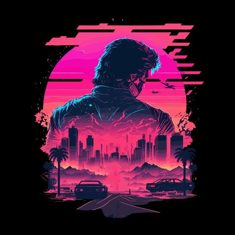 Synthwave City Skyline