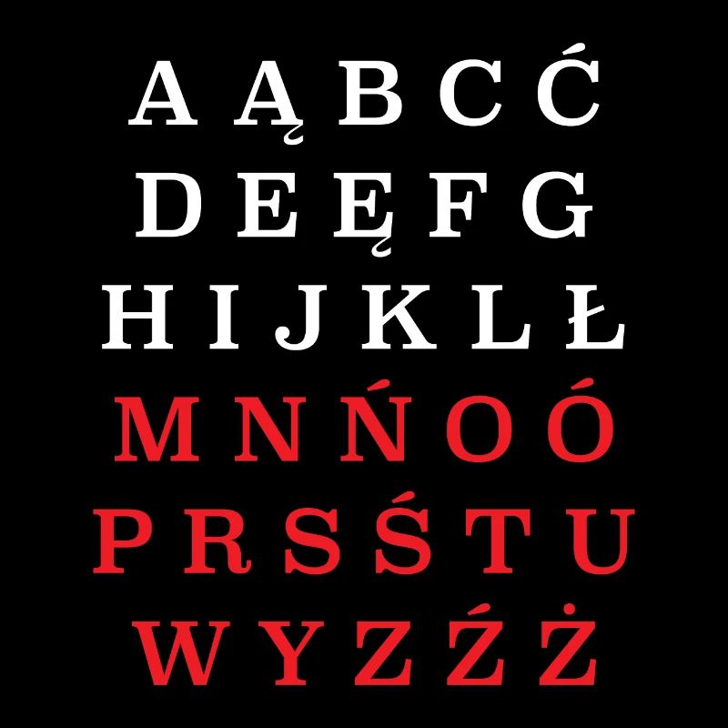 Polen Polska Polnisch Alphabet Flagge