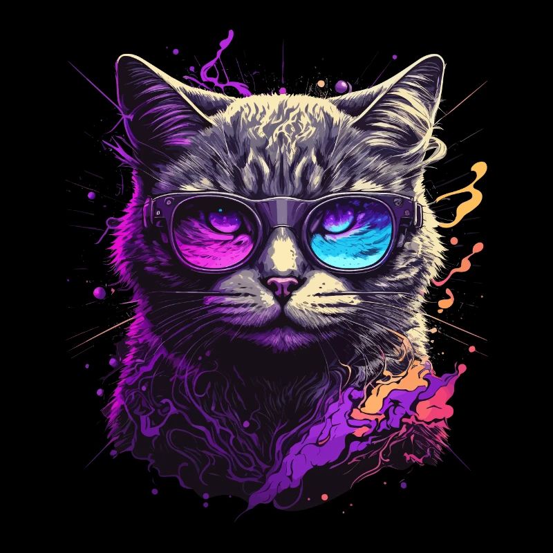 Lila Neonkatze