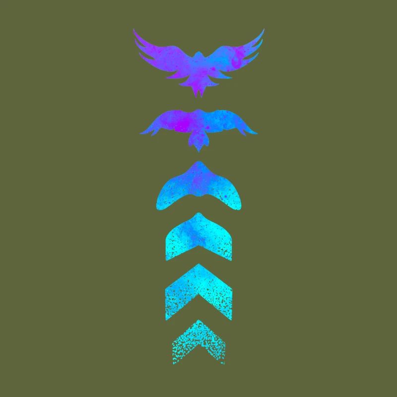 Evolution oiseau silhouette