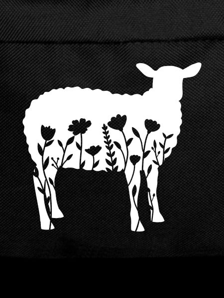 Sheep with flowers