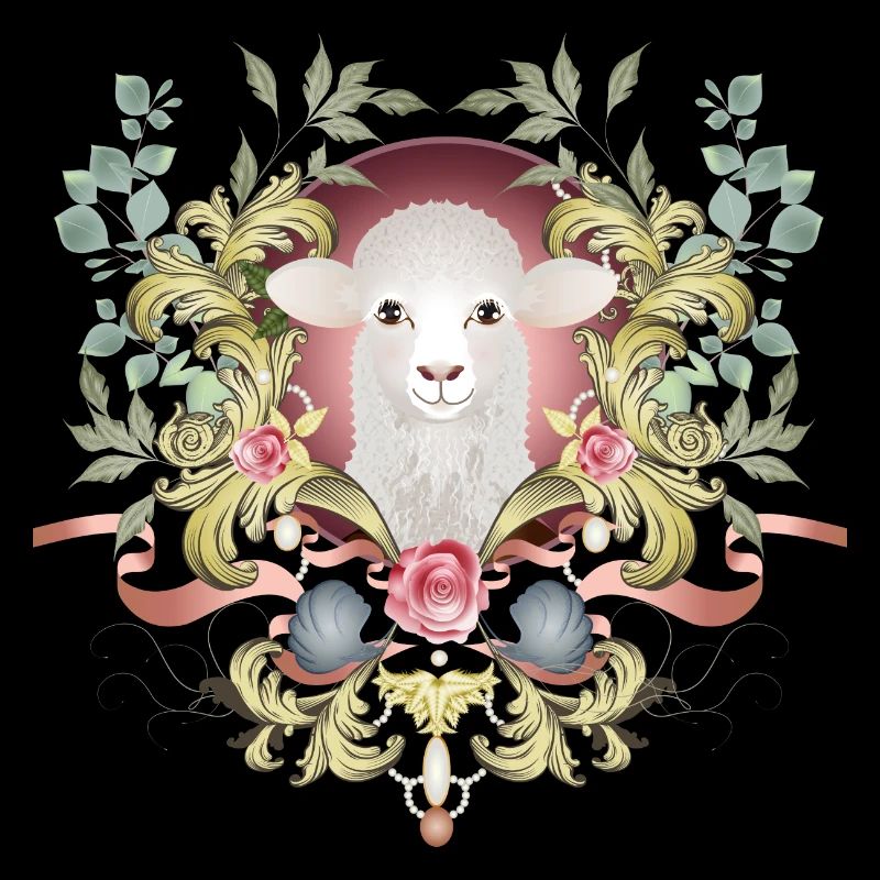 enchanting Easter lamb in a lavishly decorated frame