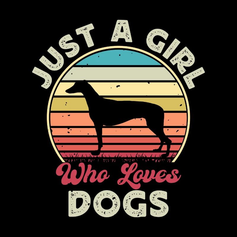 Grey Hound Hund Lover Silhouette Vintage Sunset