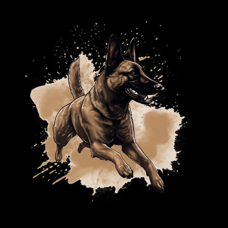Belgian-malinois Dock-Diving into Water