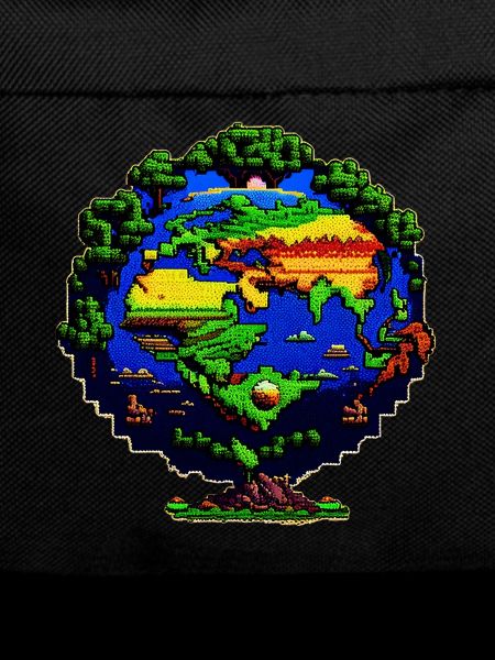 The Earth in pixel art