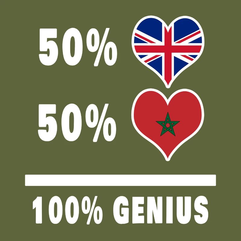 Morocco and Great Britain 100% Genius Flag