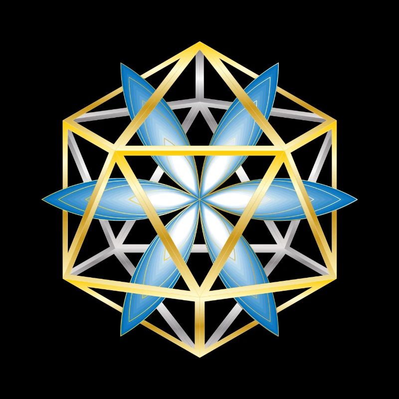Geometric Mandala Design Blue Gold