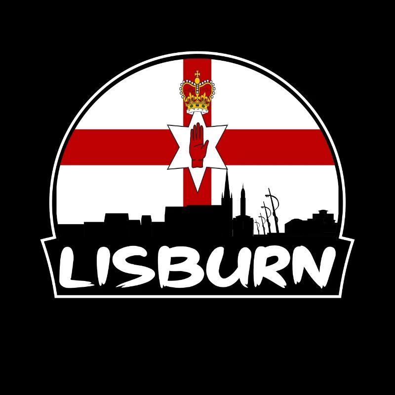 Lisburn Irlande du Nord Flag Skyline Silhouette T
