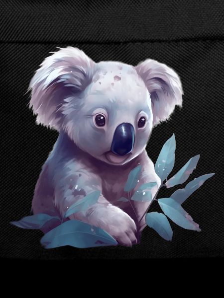 Cute koala with eucalyptus leaf