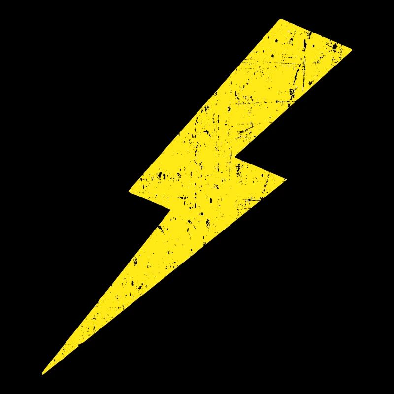 Lightning Bolt Power Yellow Retro Vintage