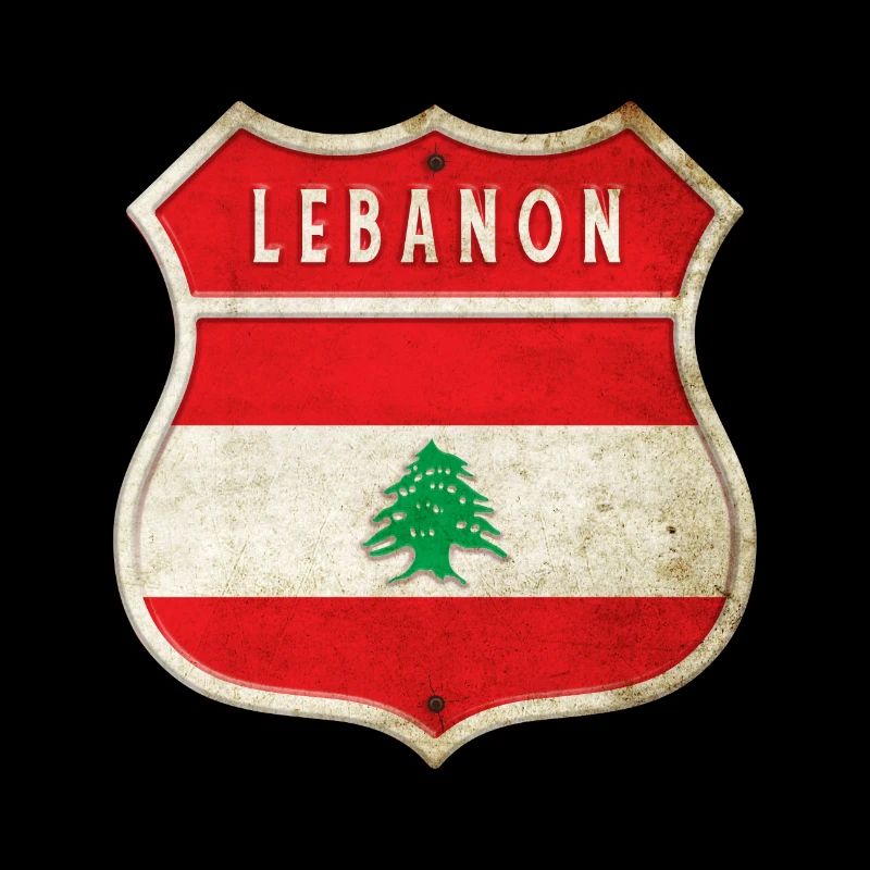 Libanon Wappen Flaggen Design
