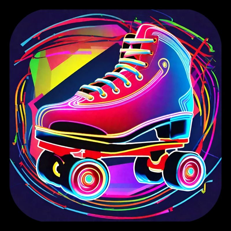 Bunter Disco Rollschuhe im Retro Style