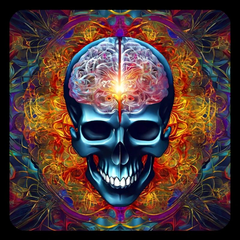Cooler bunter Psychedelischer Totenkopf