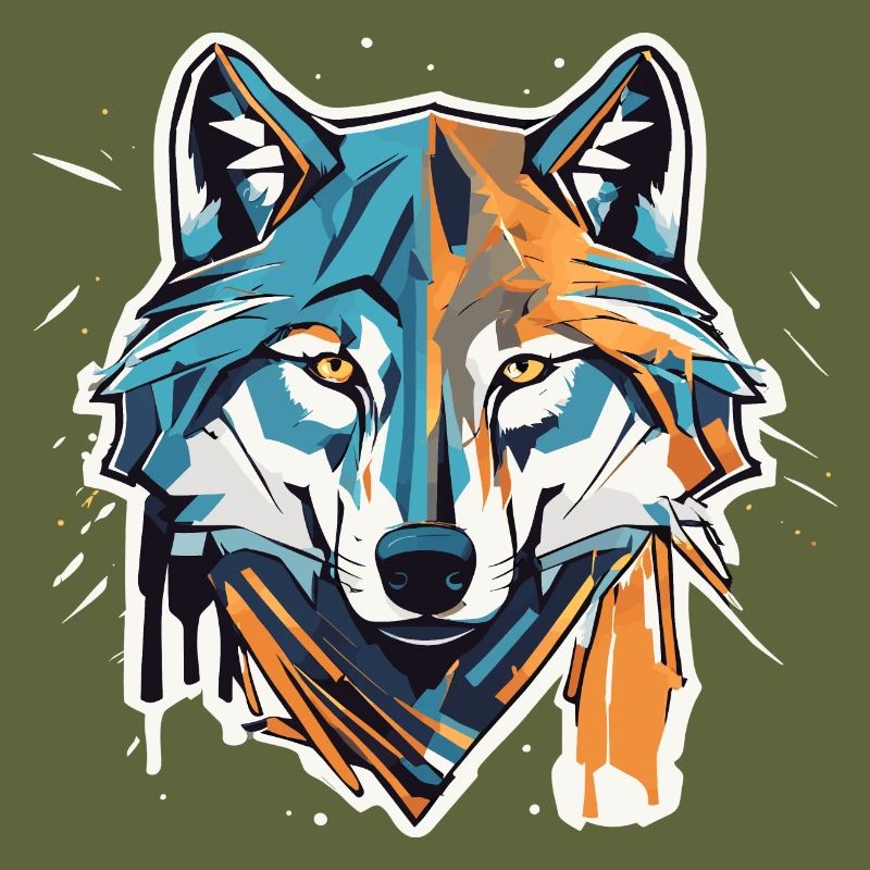 Geometric Wolf Head