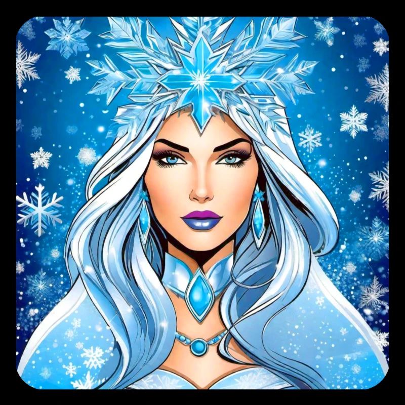 Winter Eiskönigin mit Eiskristallen