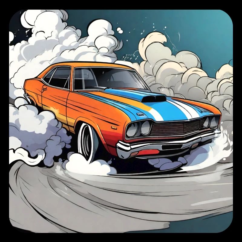 Oldtimer Drift Auto Turbo Rallye mit Rauch