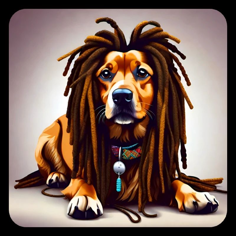 Cool dog with dreadlocks