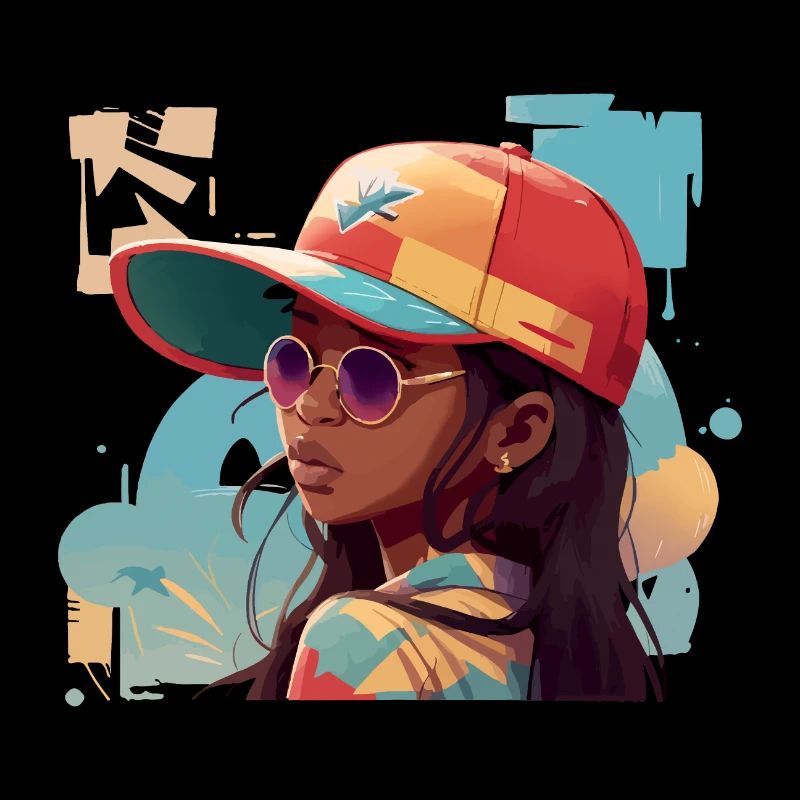 Stylish Woman with Snapback Hat