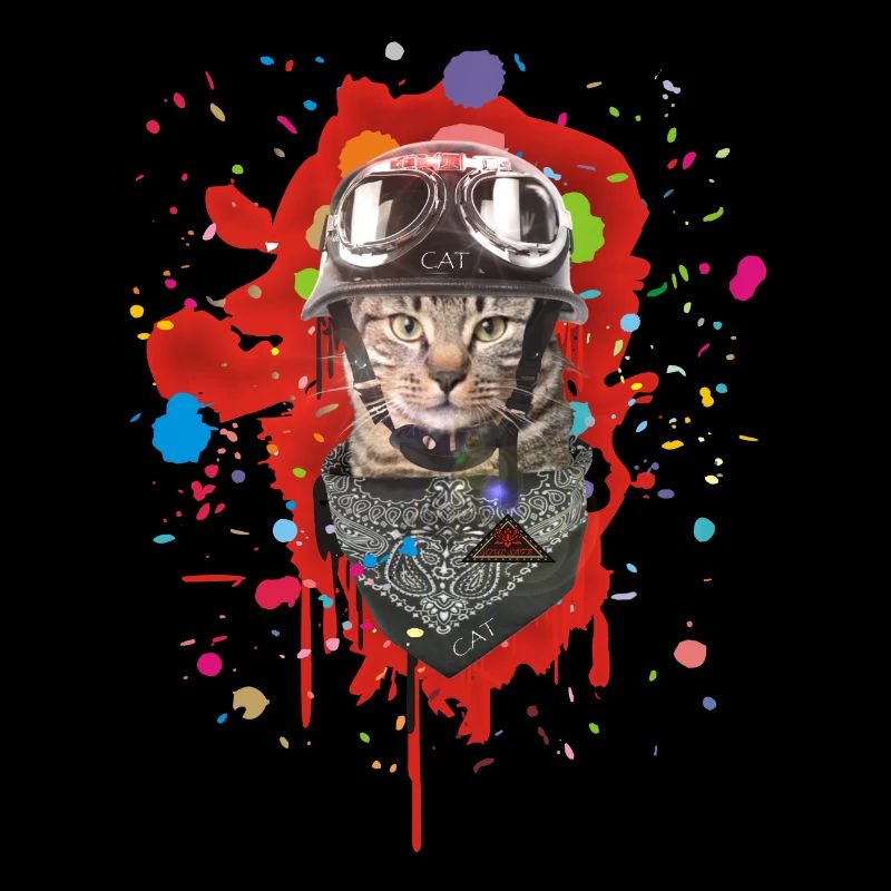 Motorcycle Kitten Biker Cat