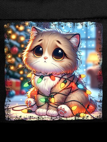 Cute Christmas Cat Clumsy Tangled