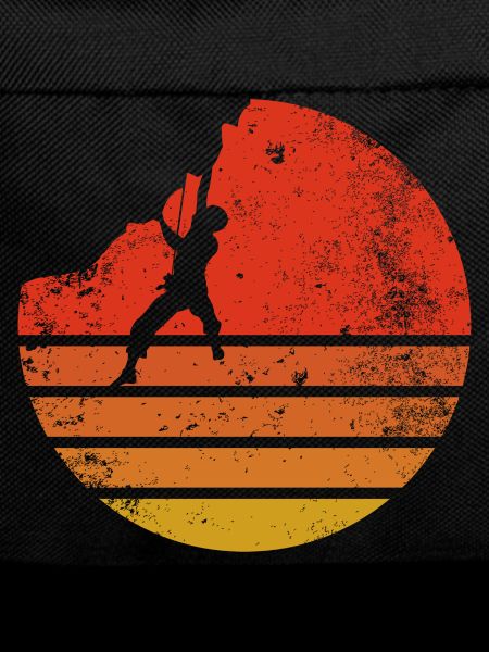 Hiker at Retro Sunset