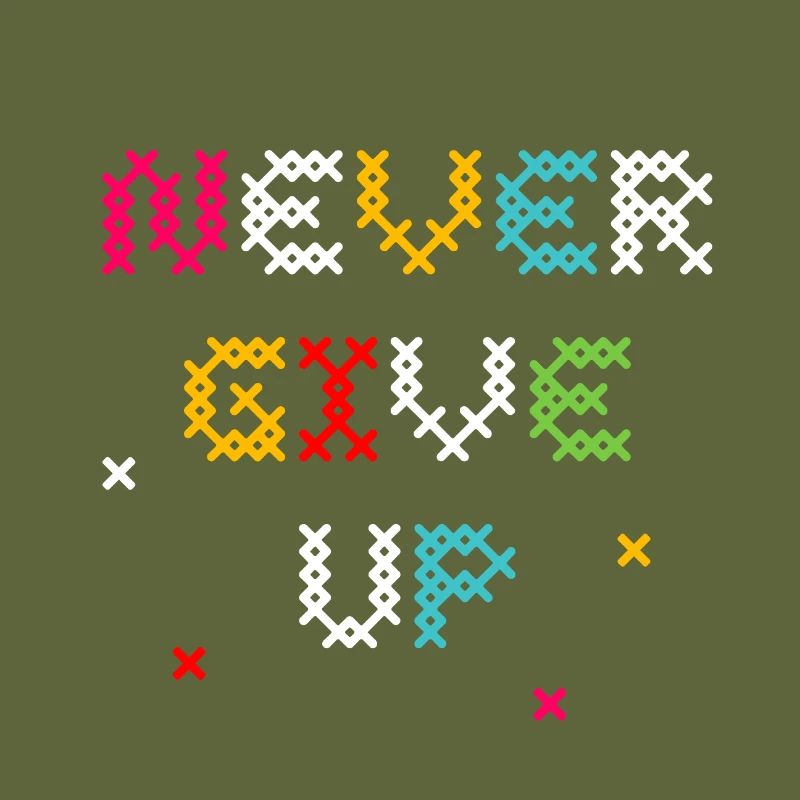 Vivid Cross Stitch Pattern T-Shirt Design