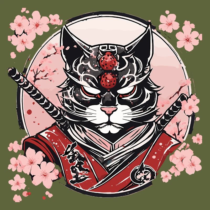 Dämonischer Kawaii Neko Samurai : Katzen-Samurai