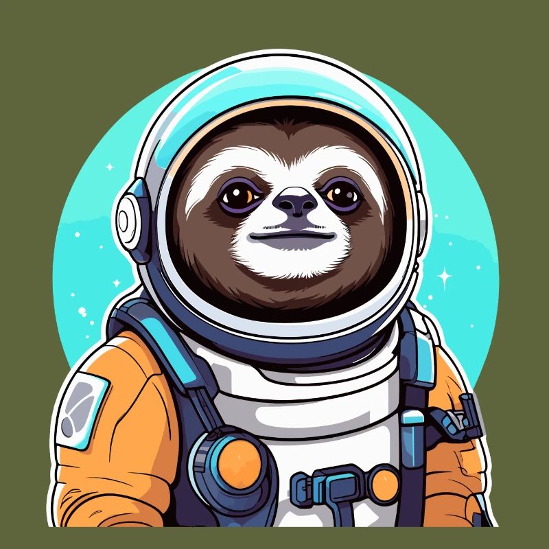 Sloth Astronaut Illustration