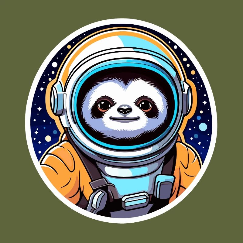 Sloth Astronaut Illustration
