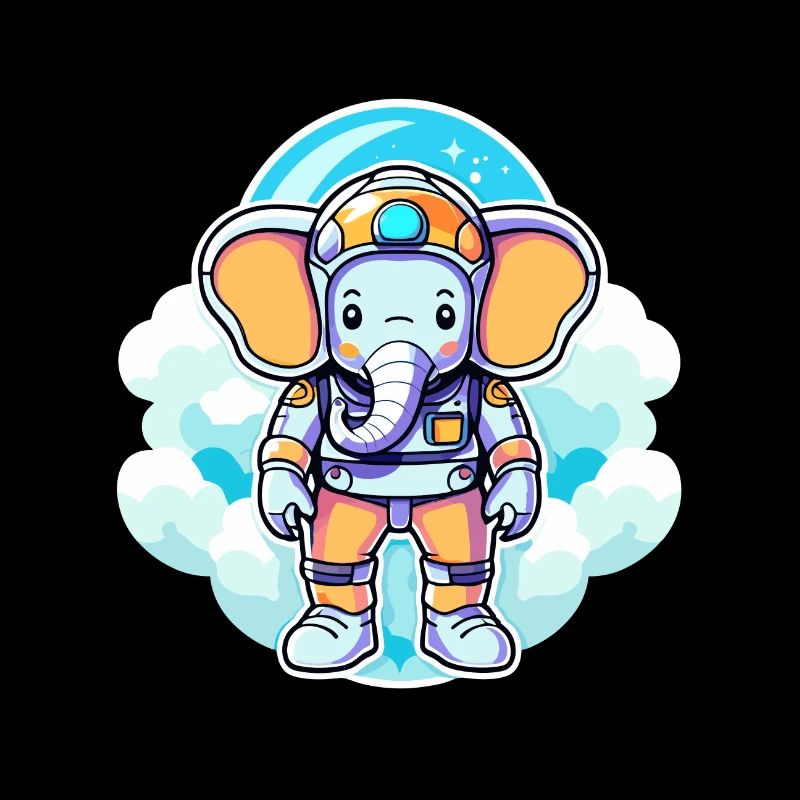 Elefant Astronaut Illustration