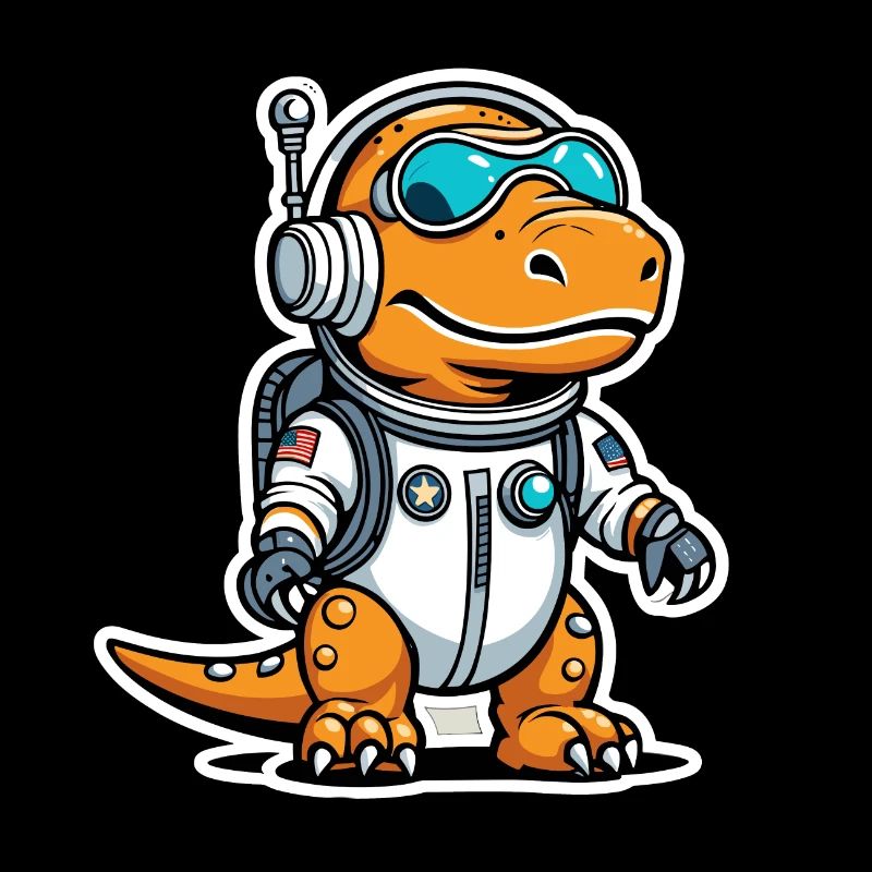 Illustration d’astronaute dinosaure