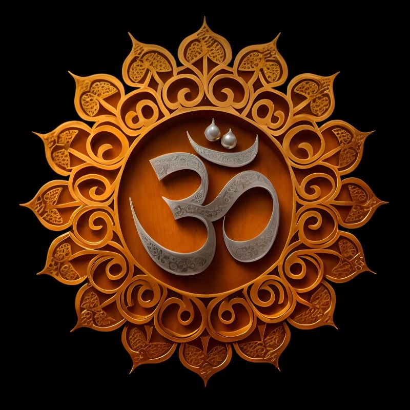 Om Silver With Ornament