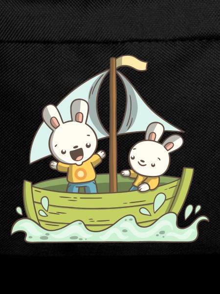 Two rabbits on a boat