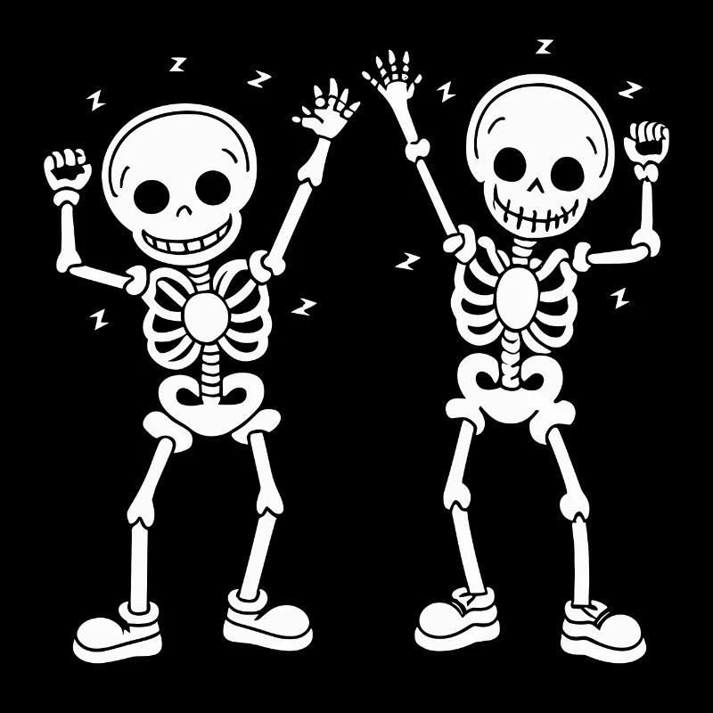 Dancing Skeletons Skulls Halloween