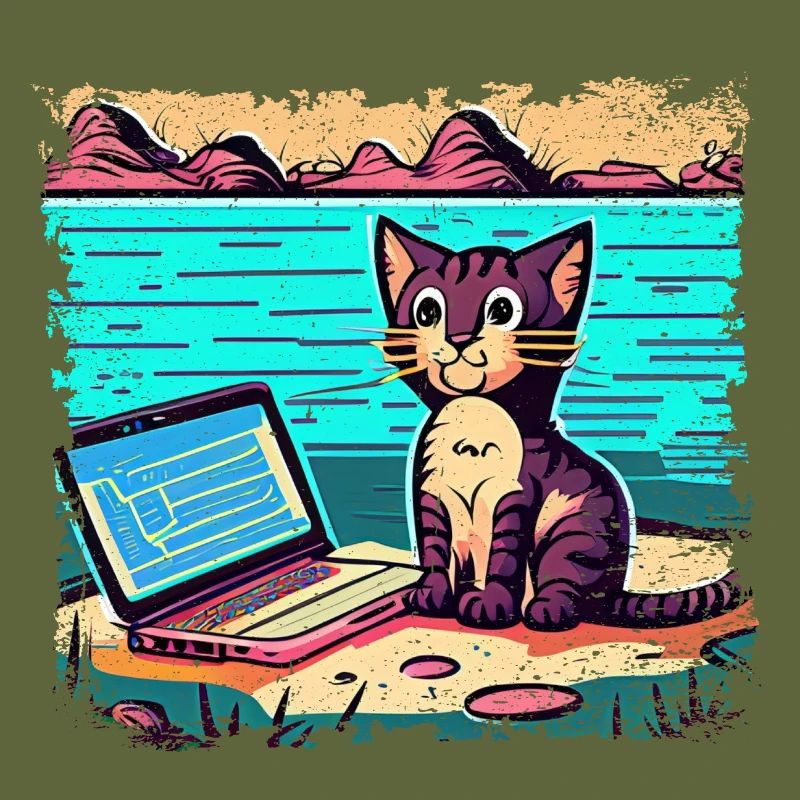 Chat avec ordinateur portable