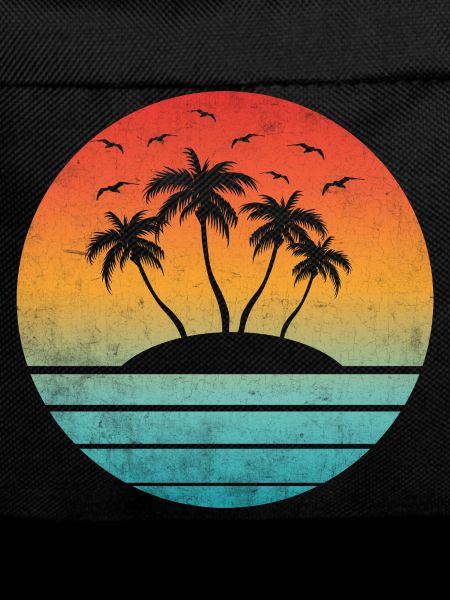 Tropical Sunset Round Palm Island