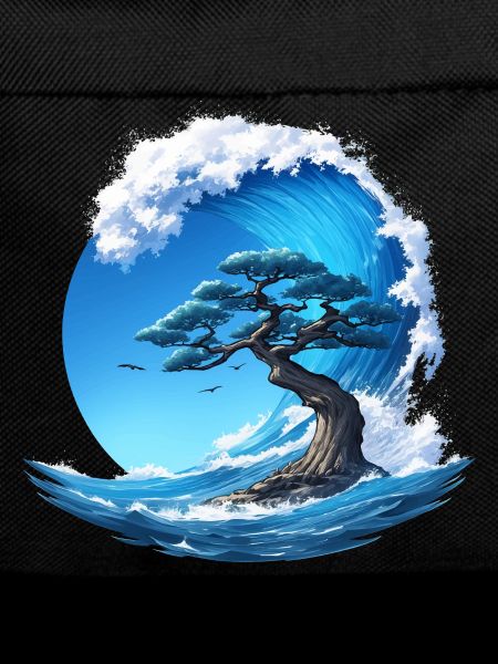 A tree under a wave