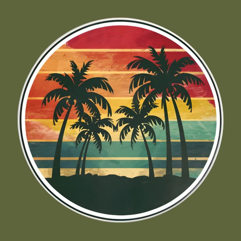 Coucher de soleil sur la plage tropicale.