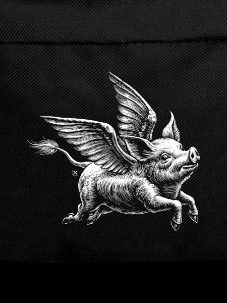 Winged pig: retro illustration